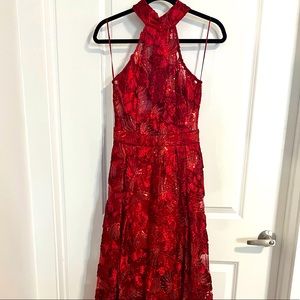 Fashion Nova - Red Flower Sequin Gown (M)